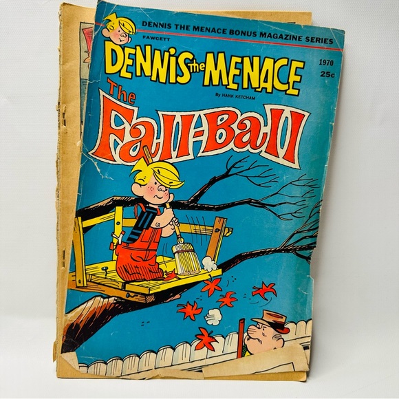 Dennis The Menace The Fall Ball VTG Comic Book Hank Ketcham 1970 Fawcett - Picture 1 of 7
